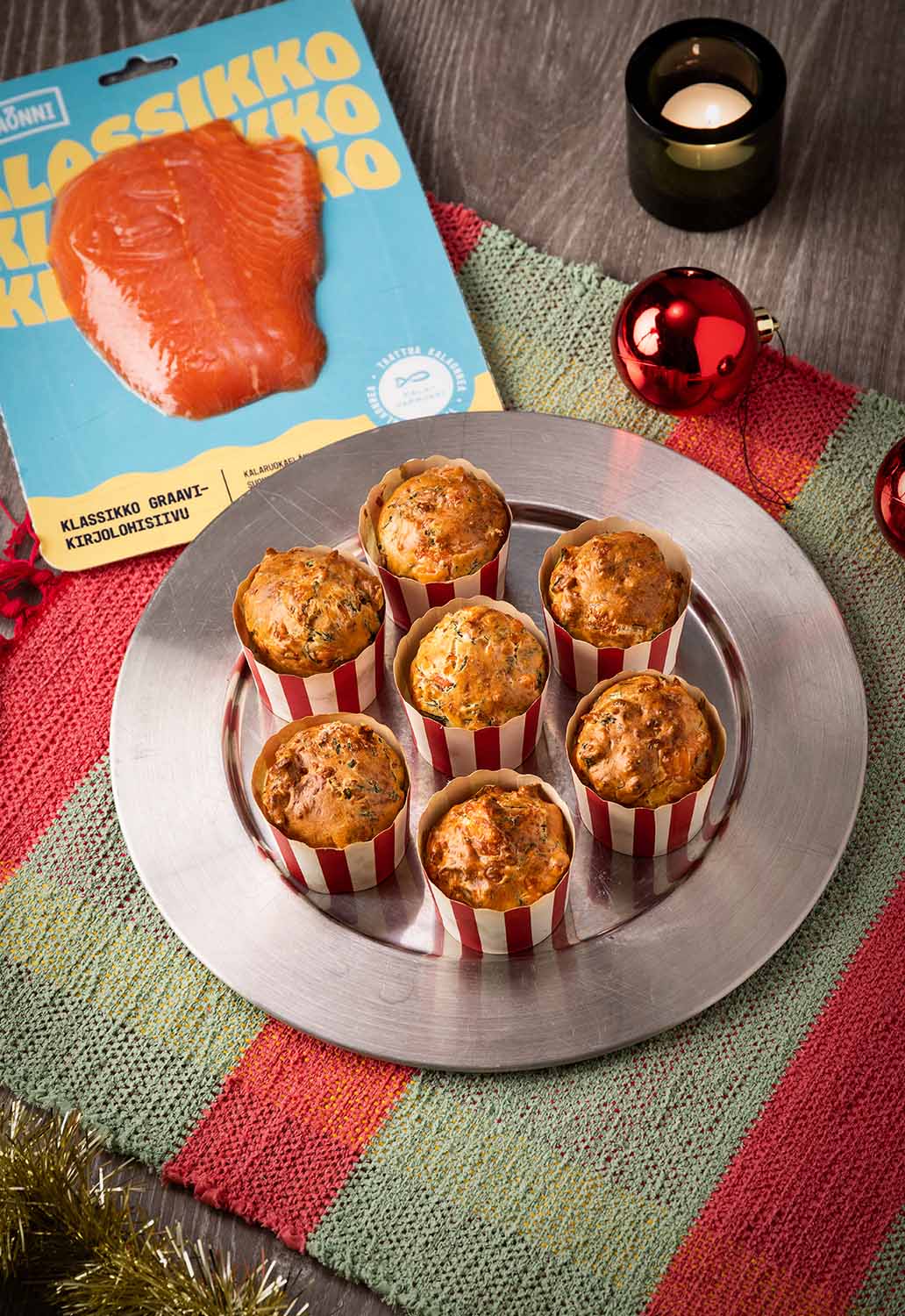 Kalaonni resepti Graavikirjolohi-muffini